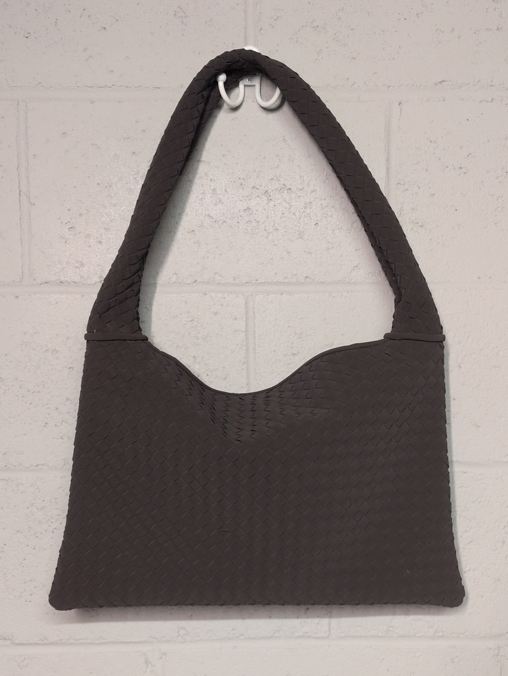 Brown Slouchy Woven Suede Hobo Bag Crossbody Crescent Shoulder Tote Purse NWOT